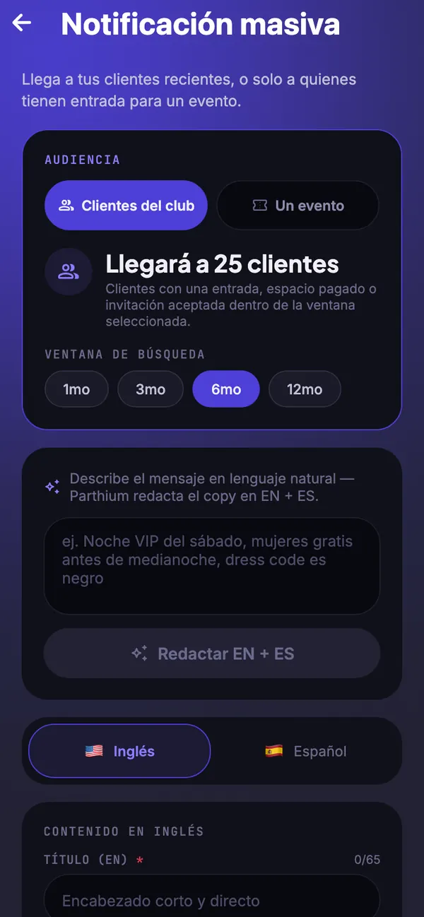 Un mensaje a los clientes del club